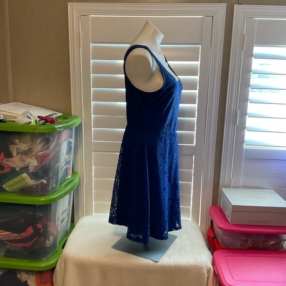 Metaphor Royal Blue Lace Mini Dress - Picture 3 of 9